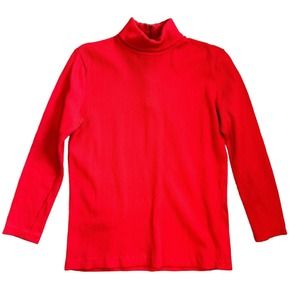 Vintage Nylon Ribbed Turtleneck Top Zip-Back